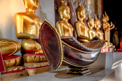 Buddha statue in temple outside building