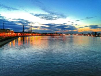 View of river at sunset