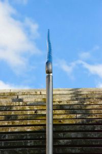 Low angle view of built structure against blue sky
