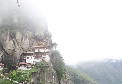 View of temple on mountain