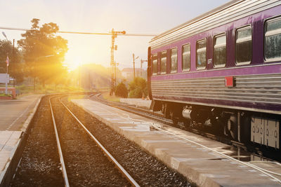 Train on railroad station