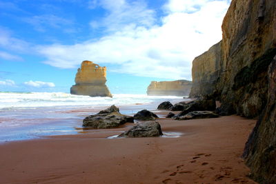 Scenic view of beach against sky