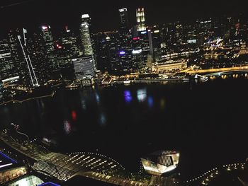 Illuminated city at night