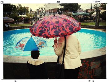 Woman standing in water