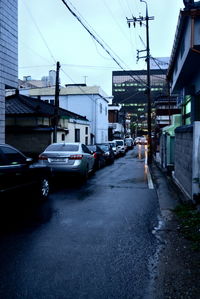 Cars on street in city