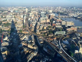 High angle view of city