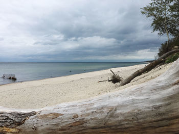 Scenic view of beach against sky