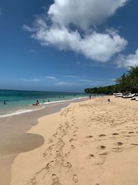 Scenic view of beach against sky