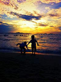 Scenic view of sea at sunset