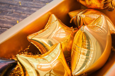 High angle view of decoration on table