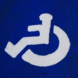 Close-up of disabled sign