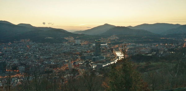 High angle shot of cityscape