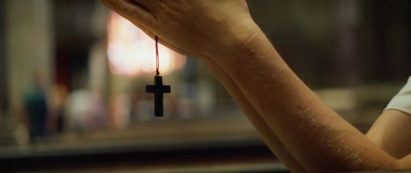 Cropped hand of woman holding hands