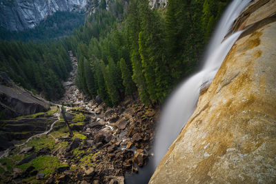 Scenic view of waterfall