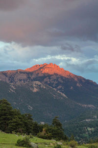 Scenic view of mountains against sky