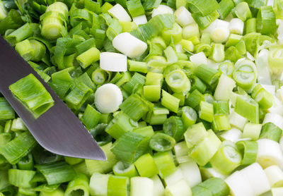 Full frame shot of chopped vegetables