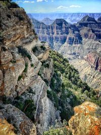 Scenic view of rocky mountains