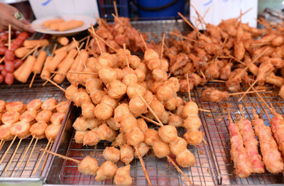 Full frame shot of meat for sale at market stall