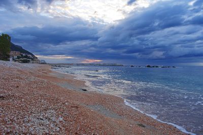 Scenic view of beach against sky