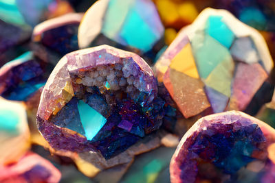 Gem crystal geode multicolored stones, neural network generated art