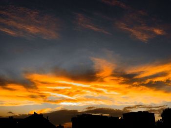 Scenic view of dramatic sky during sunset