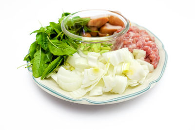 Close-up of food against white background