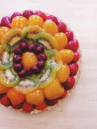 Close-up of fruit flan