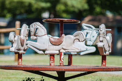 Metal sculpture in park