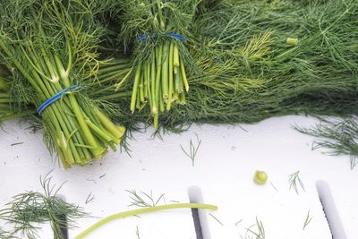 High angle view of vegetables