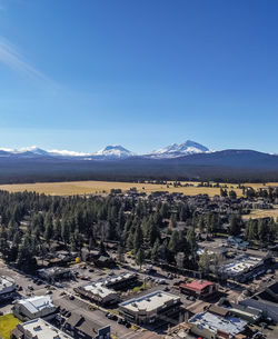 Drone image of sisters oregon in the late fall