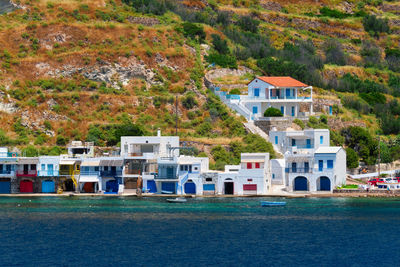 Greek fishing village klima on milos island in greece