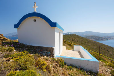 Small church near thymaina village in fourni korseon, greece.