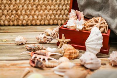 Close-up of shoes on table