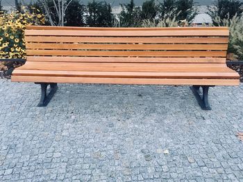 Empty bench in park