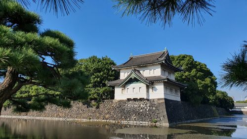 Imperial palace in tokyo, japan. beautiful building in japanese style. 