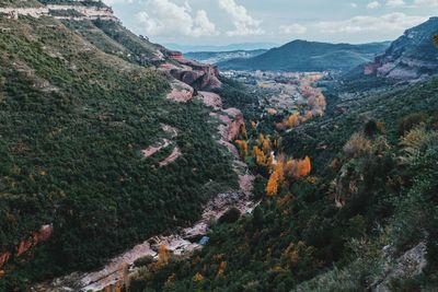 High angle view of landscape against sky