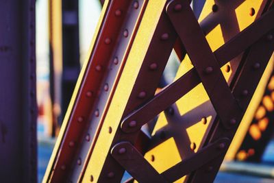 Close-up of metallic railing