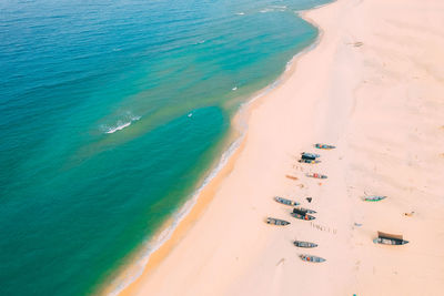 High angle view of beach