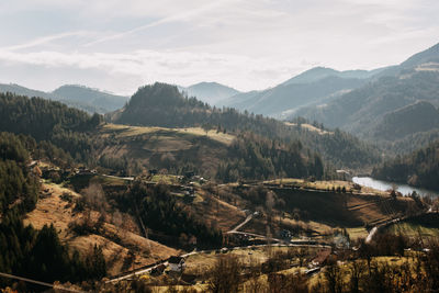 Scenic view of mountains against sky