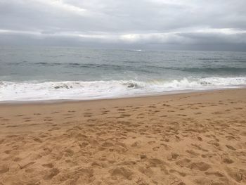 Scenic view of beach against sky