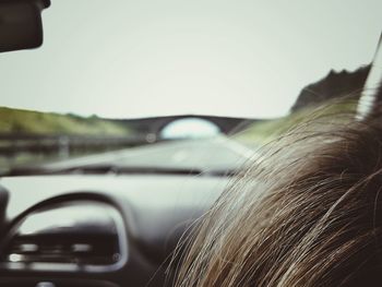 Close-up of cropped car