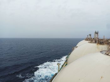 Scenic view of sea against sky onboard an lng carrier 