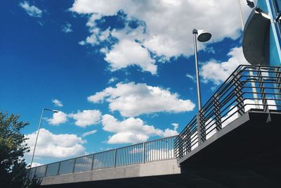 Low angle view of built structure against blue sky