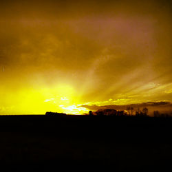 Silhouette landscape at sunset