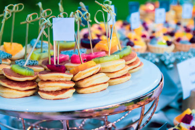 Close-up of food on table