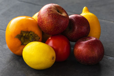 Close-up of apples on table