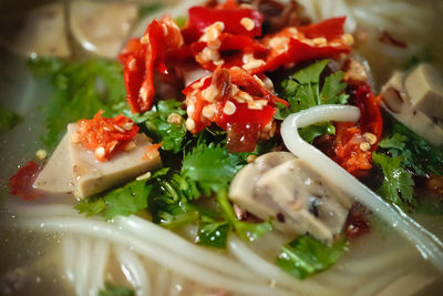 Close-up of meal served in plate