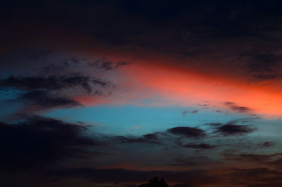 Low angle view of orange sky