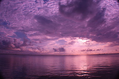 Scenic view of sea against sky at sunset