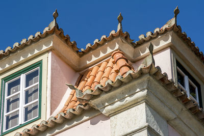 Low angle view of building against clear sky